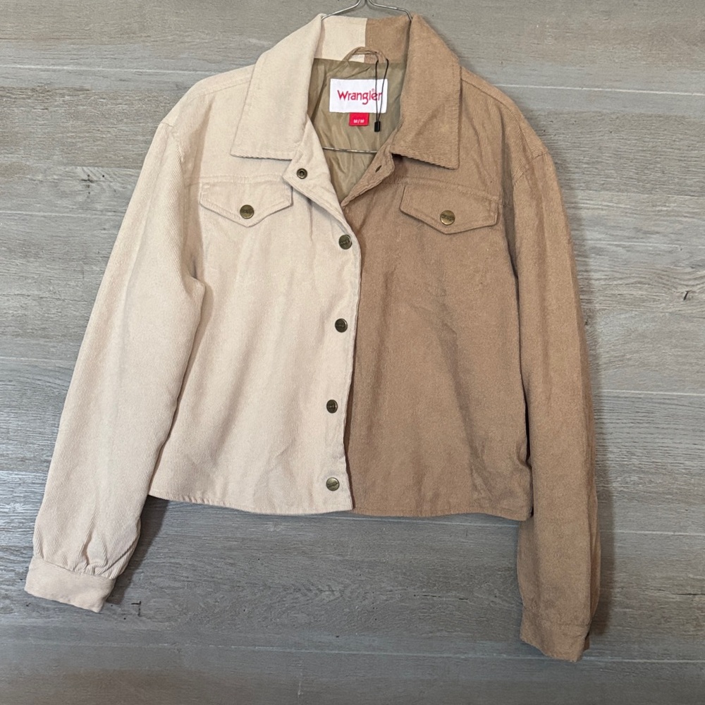 Wrangler Women's Dual-Tone Jean Jacket - Beige and Tan